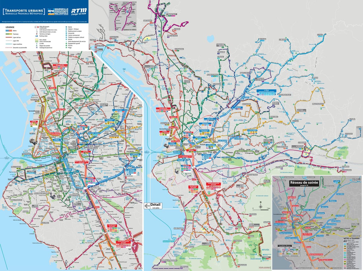 Marseille-busz útvonal térkép