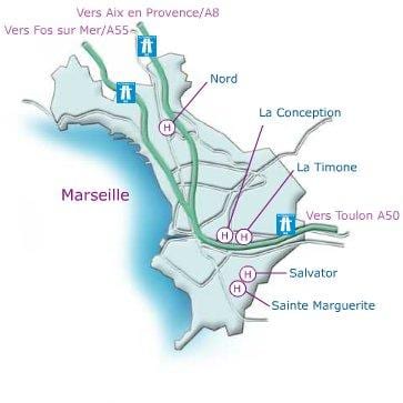 térkép Marseille-i kórházban