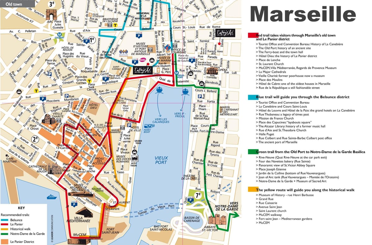 turista térkép Marseille, franciaország