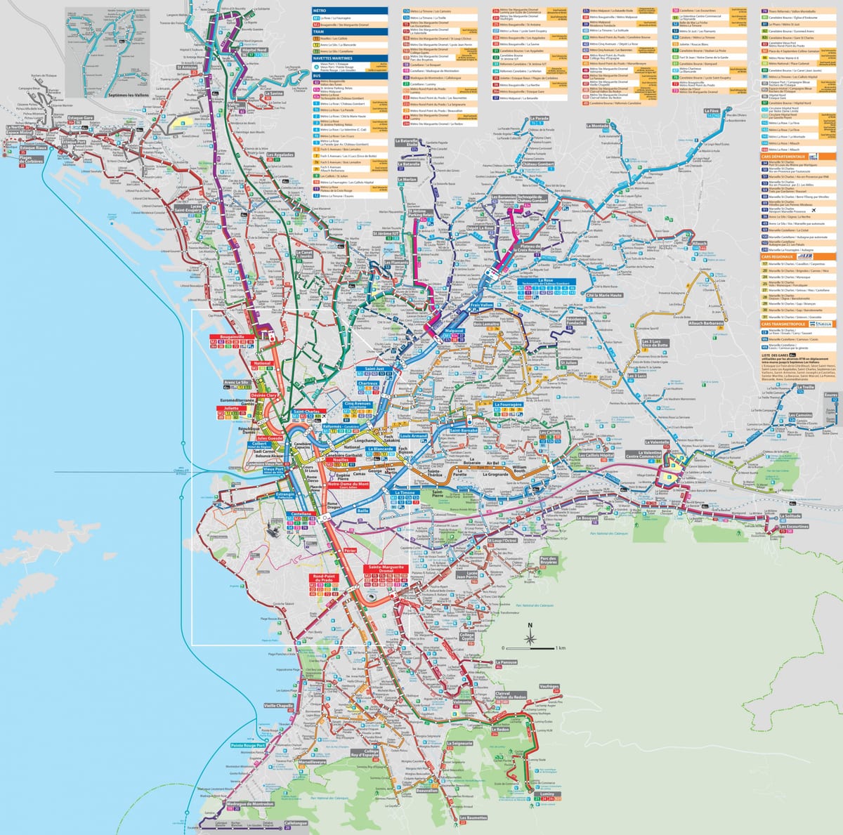 Marseille közlekedési térkép