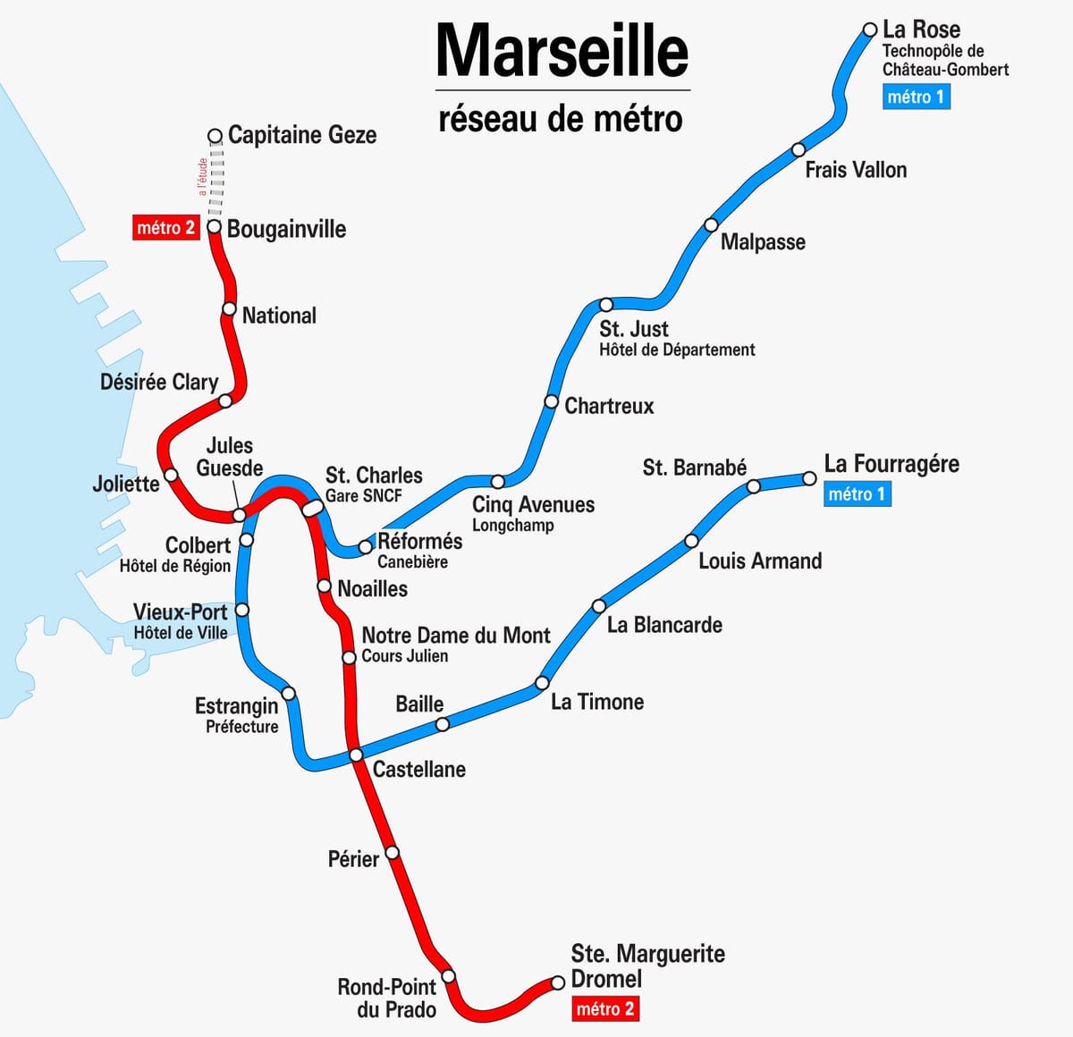 térkép Marseille-i metró