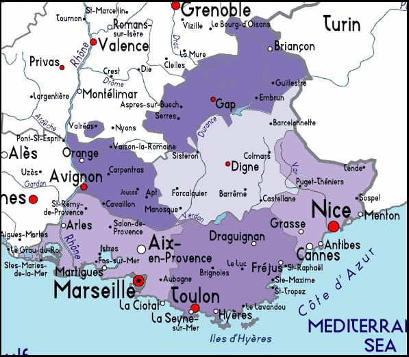 térkép Marseille-i régió