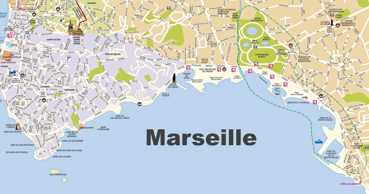Marseille tengerpart térkép