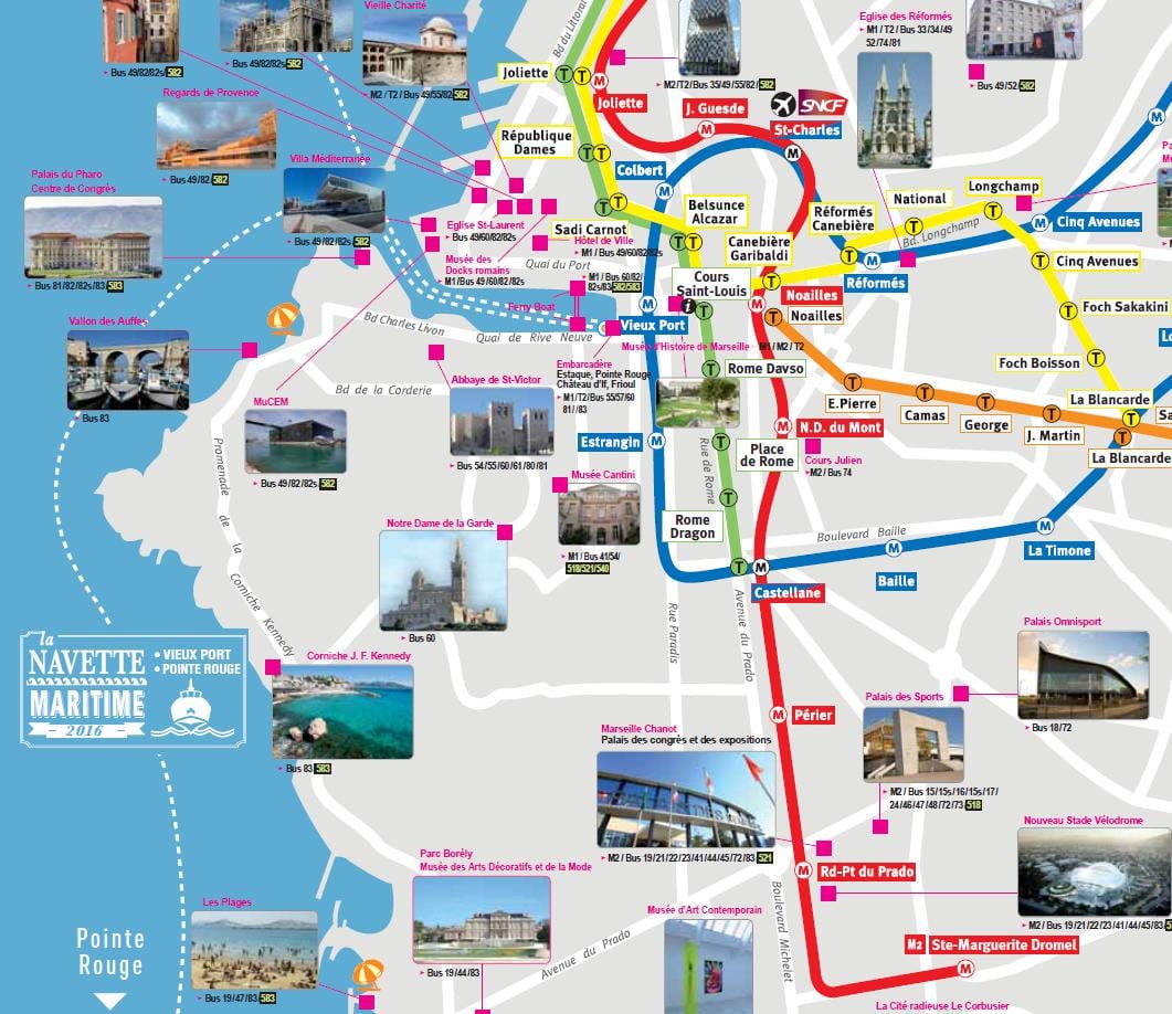 Marseille városnézés térkép