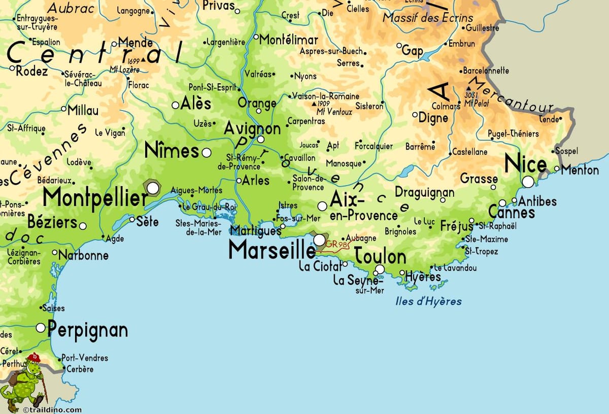 térkép Marseille környező terület
