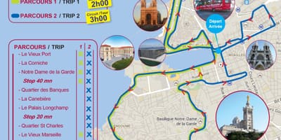 Hop on Hop off busz Marseille, franciaország térkép